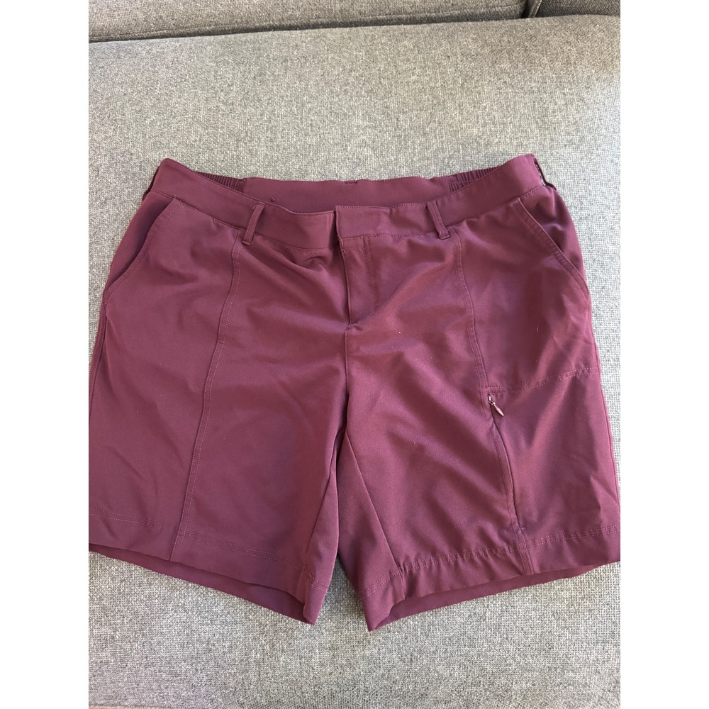 32 Degrees Cool Womens Performance Shorts Burgundy Maroon Hiking Golf Large